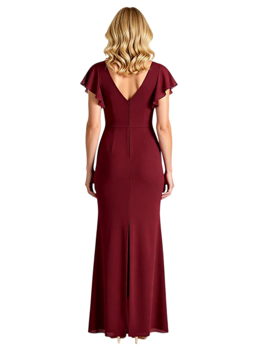 V-Neck Chiffon Custom Mother of The Groom Dresses Grandmother Wedding Attire Elegant