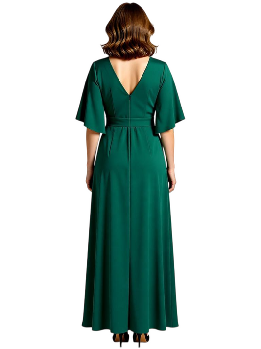 Luxe Silk Satin Mother of The Groom Dresses Grandmother Wedding Formal Wear Attire V-Neck