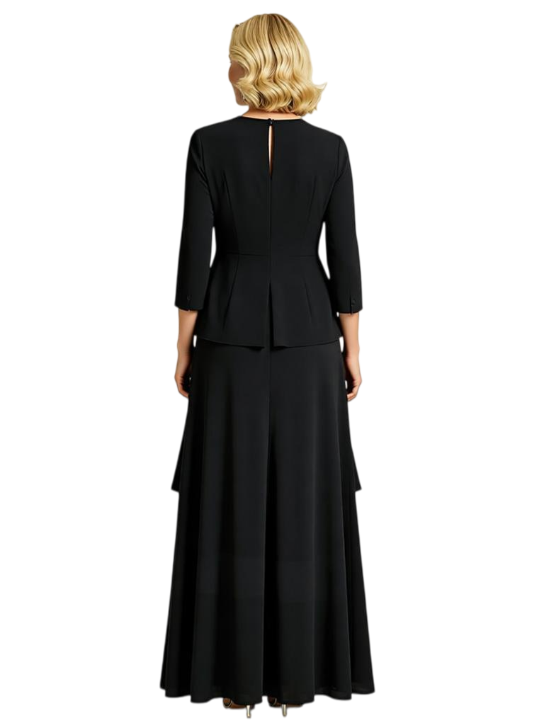 Chiffon Wedding Mother of The Bride Dresses Wedding Outfits for Moms V-neck Wedding Party Attire