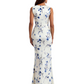 Elegant Spaghetti Straps Cowl Mermaid Long Satin Floral Formal Evening Dresses For Ladies