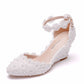 Pretty Women's Wedding Shoes Decorative Lace Wedding Heels Bridal Shoes, H99
