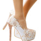 Women's Wedding Shoes Decorative Lace Wedding Heels Bridal Shoes, H89