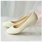 Women's Wedding Shoes Decorative Pearl Wedding Low Heels Bridal Shoes With Beading,H82