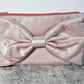 Satin zippered pouch with bow Evening Bag Fanny Pack Cell Phone Purse Small