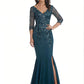 Mermaid Mother of The Bride Dresses V-Line Lace Wedding Dresses For Mom