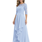 3/4 Sleeve Mother of the Bride Dress with Lace Embroidery High-Low Hem 2026