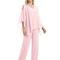 V-Neck Chiffon Mother of the Brides Dresses Plus Size Jacket Suits Wedding