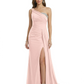 One Shoulder Mother of Bride Dress Ruffle Formal Gowns Mermaid Floor Length Train Slit