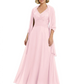 Luxury Formal Mother of Bride Dress Sparkling Sequin Top & Flowy Chiffon Skirt with Shawl