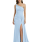 One Shoulder Mother of Bride Dress Ruffle Formal Gowns Mermaid Floor Length Train Slit