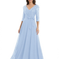 Chiffon Mother of the Bride Dress with Sequin V-Neck and Elegant Bow Sash