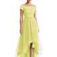 Formal High-Low Mother of the Bride Gown Short Sleeve Lace Maxi Dress with Tiered Skirt