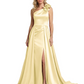 One Shoulder Sleeveless Mother of the Brides Dresses Floor Length Slit With Train