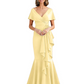 Satin Mother of the Bride Dress with Cascading Ruffles and Mermaid Tail V-Neck