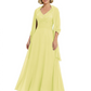 Luxury Formal Mother of Bride Dress Sparkling Sequin Top & Flowy Chiffon Skirt with Shawl