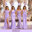 Lilac Mismatched Unique Satin Sexy Mermaid Long Bridesmaid Dresses Online