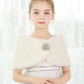 Girls Faux Fur Wrap Shawl Flower Kids Princess Cape Wedding Bridesmaid Bolero Shrug Christmas Party Costume Dress Up