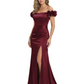 Elegant Mother of the Groom Dresses Mermaid Satin Formal Gown High Slit