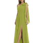 One-Shoulder Mother of the Bride Dress Chiffon Gown with Long Sash Detail