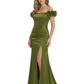 Elegant Mother of the Groom Dresses Mermaid Satin Formal Gown High Slit