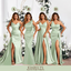 Sage Mismatched Sexy Silky Satin Mermaid Long Bridesmaid Dresses Online