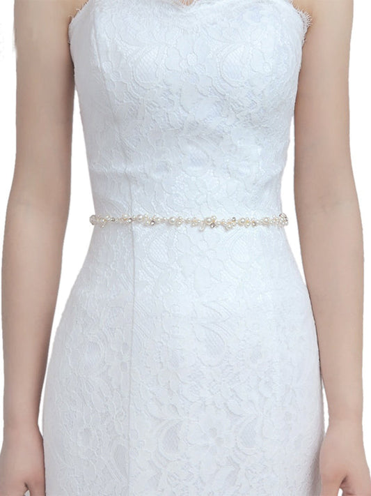 Simple Beaded Thin Brides Sash For Wedding,Party Prom