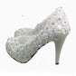 Women's Wedding Shoes Decorative Lace Floral Wedding Heels Bridal Shoes, H94