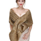 Women's Large Faux Fur Stole Bridal Winter Fur Wraps and Shawls Wedding Faux Mink Shrug for Bridesmaids
