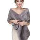 Women's Large Faux Fur Stole Bridal Winter Fur Wraps and Shawls Wedding Faux Mink Shrug for Bridesmaids