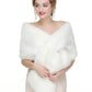 Women's Large Faux Fur Stole Bridal Winter Fur Wraps and Shawls Wedding Faux Mink Shrug for Bridesmaids