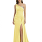 One Shoulder Mother of Bride Dress Ruffle Formal Gowns Mermaid Floor Length Train Slit