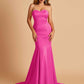 Sexy Satin Sweetheart Mermaid Bridesmaid Dresses Strapless Floor Length