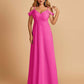 Chiffon Off-shoulder Long Bridesmaid Dresses V-neck Floor Length A-line For Sale