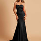 Sexy Satin Sweetheart Mermaid Bridesmaid Dresses Strapless Floor Length