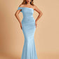 Sexy Jersey One Shoulder Prom Dresses Mermaid Pleats Floor Length Unique