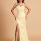 Elegant Satin One Shoulder Sweetheart Mermaid Long Bridesmaid Dresses