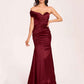 Satin One-shoulder Bridesmaid Dresses Pleats Floor Length Mermaid Long