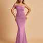 Sexy Jersey One Shoulder Prom Dresses Mermaid Pleats Floor Length Unique