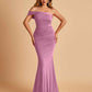 Sexy Jersey One Shoulder Bridesmaid Dresses Mermaid Pleats Floor Length Unique