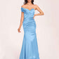 Satin One-shoulder Bridesmaid Dresses Pleats Floor Length Mermaid Long