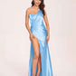 Sexy Satin One-shoulder Bridesmaid Dresses Side Slit Sheath Floor Length Long
