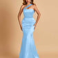 Sexy Satin Mermaid Bridesmaid Dresses One Shoulder Floor Length