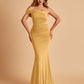 Sexy Jersey One Shoulder Prom Dresses Mermaid Pleats Floor Length Unique
