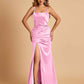 Sexy Satin Spaghetti Straps Prom Dresses Open Back Mermaid Floor Length Unique