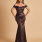 Satin Mermaid Off Shoulder Bridesmaid Dresses Sweetheart Floor Length