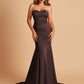 Sexy Satin Sweetheart Mermaid Bridesmaid Dresses Strapless Floor Length