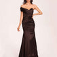 Satin One-shoulder Bridesmaid Dresses Pleats Floor Length Mermaid Long