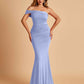 Sexy Jersey One Shoulder Prom Dresses Mermaid Pleats Floor Length Unique