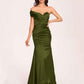 Satin One-shoulder Bridesmaid Dresses Pleats Floor Length Mermaid Long