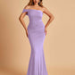 Sexy Jersey One Shoulder Bridesmaid Dresses Mermaid Pleats Floor Length Unique